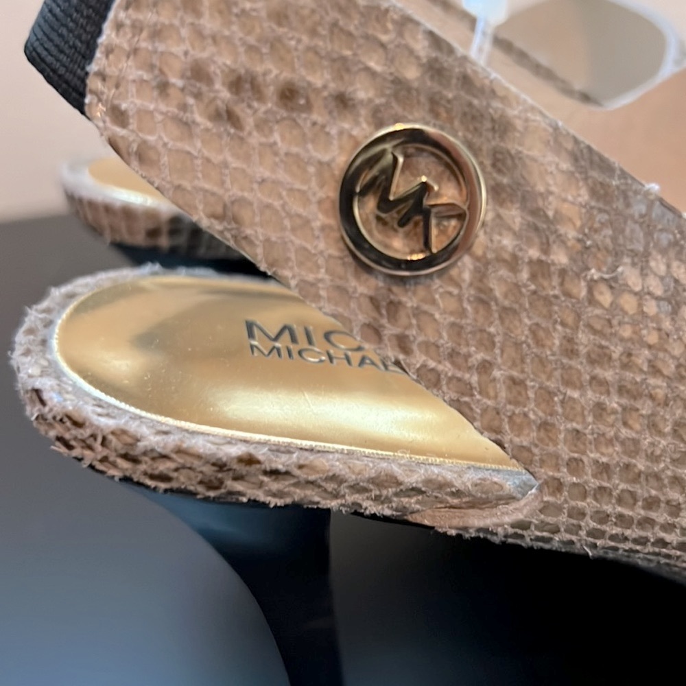 Michael Michael Kors Snakeskin Open Toe Heels Siz… - image 6